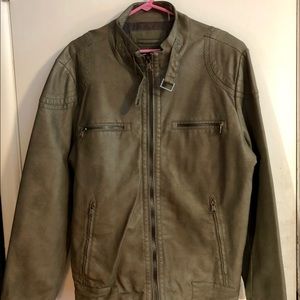 Men’s gray leather jacket (Calvin Klein)